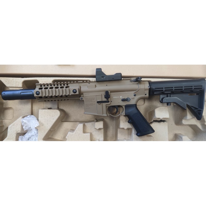 CARABINE CO2 BUSHMASTER MPW FULL AUTO 4.5BBS BLACK TAN AVEC RED DOT